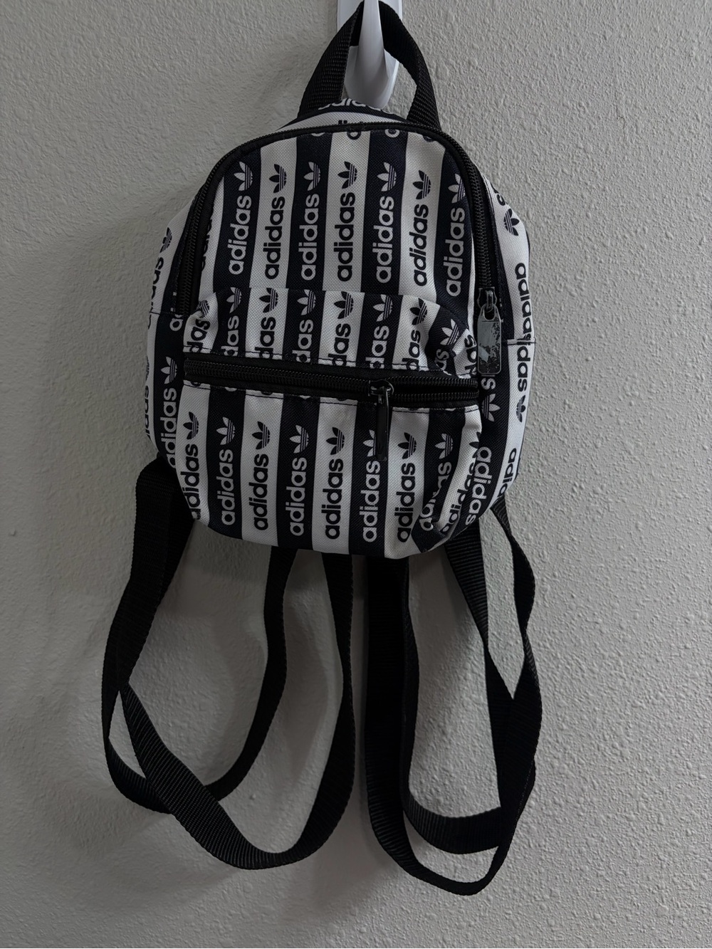 adidas Black and White Mini Logo Backpack for Men